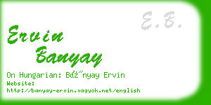 ervin banyay business card